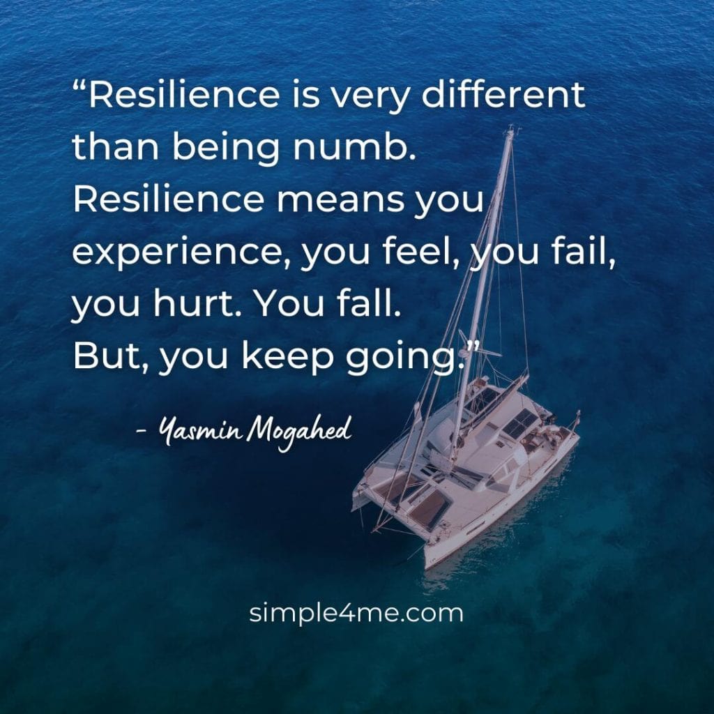 Yasmin Mogahed's positive new journey quote on resilience in moving forward when you hurt and fail