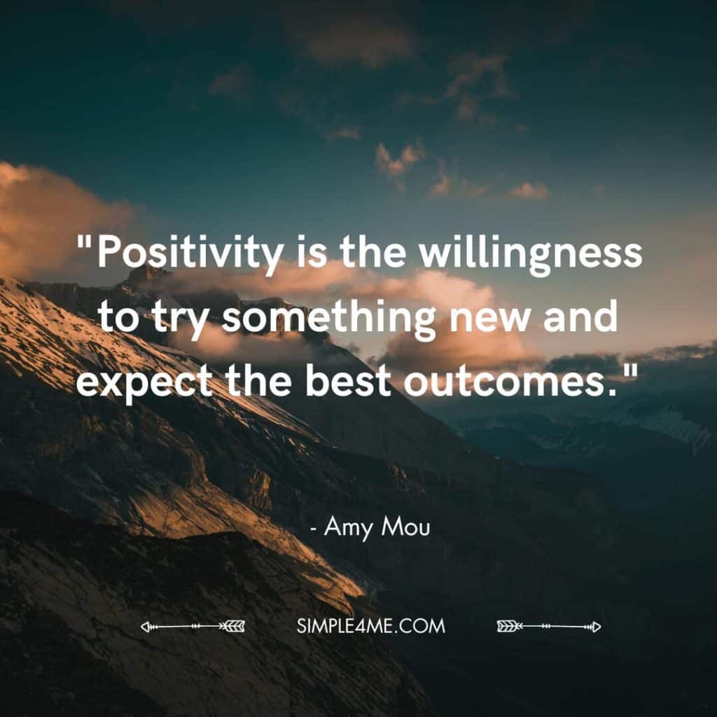 Amy Mou's new life journey quote on being positive